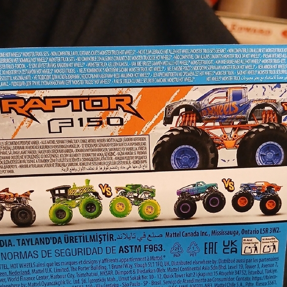 1956 Ford Vs Raptor F150 Hot Wheels Monster Trucks 2-Pack - Orange and Blue - Picture 12 of 12